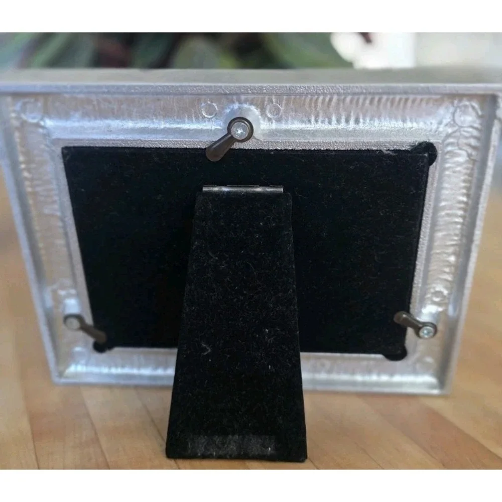Engraved Silver Plated Metal Picture Frame Pumpkin‎ Sun Motif Harvest Fall Decor